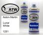 Preview: Aston-Martin, Lunar White, 1251: 400ml Sprühdose + 400ml Klarlack - Set, von ATW Autoteile West.